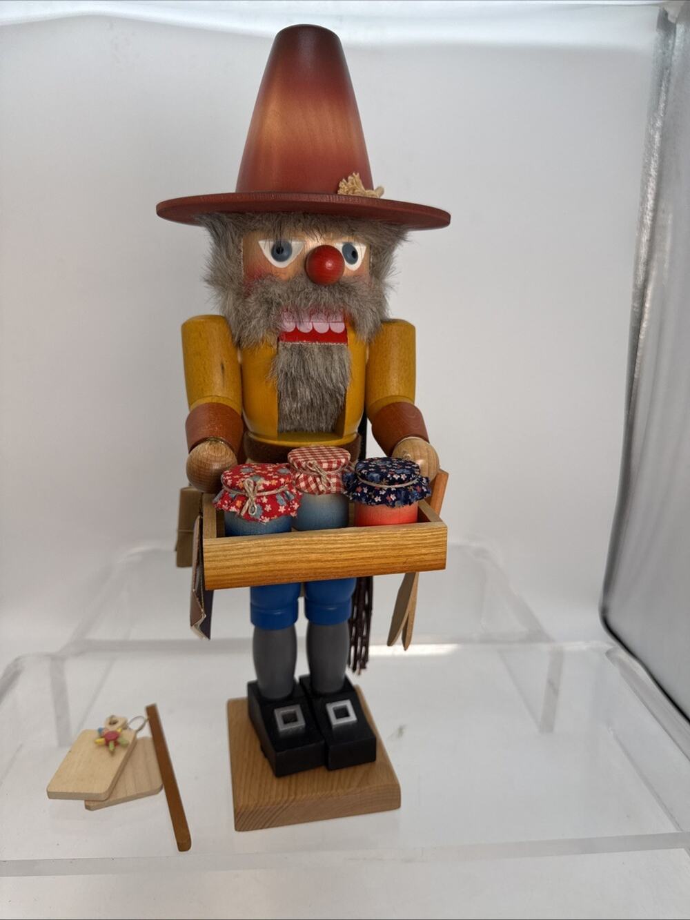 Christian Ulbricht Nutcracker Peddler 15.5” Cheese, Wine, Jam, Broom READ MORE